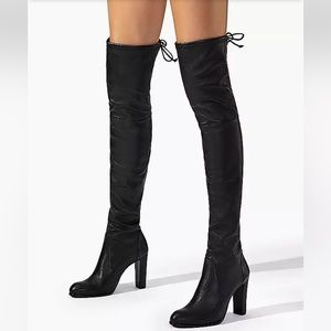 Stuart Weitzman limited edition black Luna 85 hybrid over the knee boots, size 8
